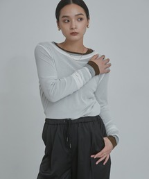 hunch（ハンチ）の「クルーネック シアートップス（Tシャツ/カットソー）」