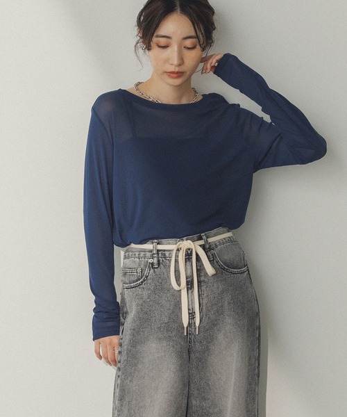 クルーネック シアートップス（Tシャツ/カットソー）｜hunch（ハンチ