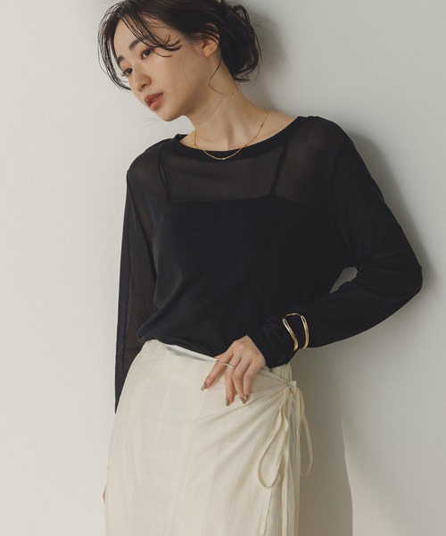 タグ付き未使用✨ドゥーズィエム　アパルトモン　シアーＴシャツ トップス クルーネック シアートップス（Tシャツ/カットソー）｜hunch