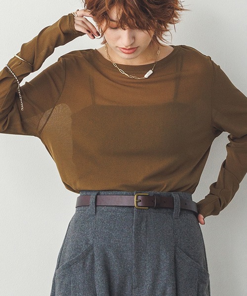 クルーネック シアートップス（Tシャツ/カットソー）｜hunch（ハンチ