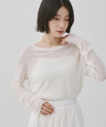 hunch（ハンチ）の「クルーネック シアートップス（Tシャツ/カットソー）」