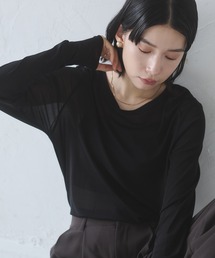 hunch（ハンチ）の「クルーネック シアートップス（Tシャツ/カットソー）」