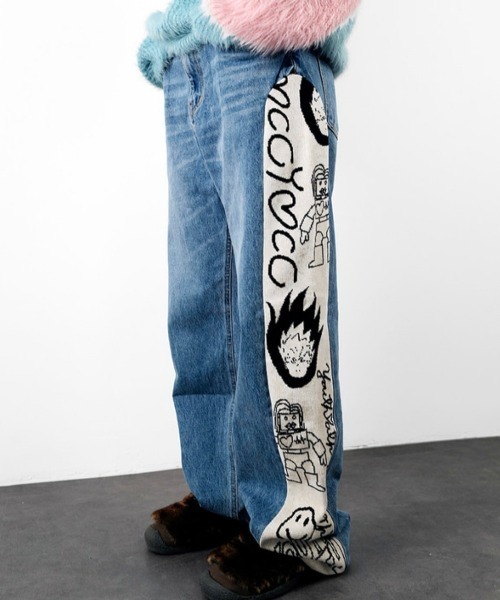 youthbath,【YOUTHBATH/ユースバス】Knit trimming washing denim 