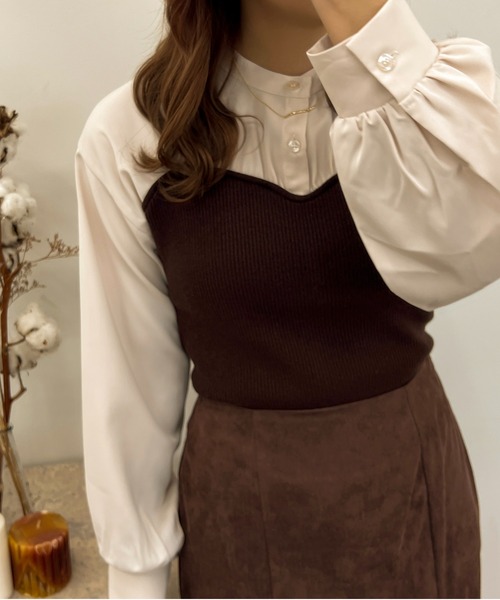 apres jour clair(アプレジュールクレア)の「【apres jour clair】ドッキングトップス【ZOZOTOWN限定アイテム】(ニット/セーター・レディース・モカ/ブラック/ダークブラウン・X-LARGE/フリー)」の20枚目の写真