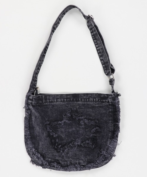 SPINNS（スピンズ）の「【A4サイズ収納可】デニムショルダーバッグ スター（ショルダーバッグ・レディース・ブラック/カーキ/ブラック系その他・ONESIZE）」の9枚目の写真