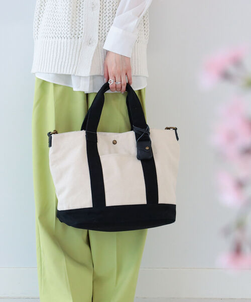 Ray BEAMS（レイビームス）の「toleur × Ray BEAMS / キャンバス メッシュ トートバッグ（トートバッグ・レディース・ブラック/オリーブ・ONE SIZE）」の20枚目の写真