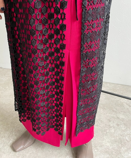 LHELBIE（レルビエ）の「レースレイヤード2WAYスカート（スカート・レディース・ブラック/オフホワイト・M）」の14枚目の写真