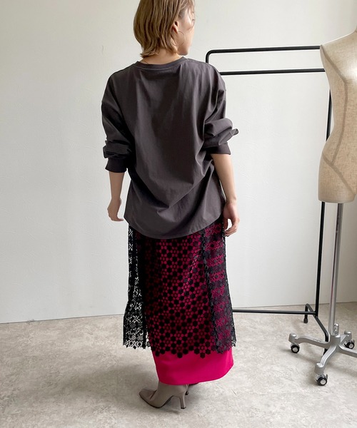 LHELBIE（レルビエ）の「レースレイヤード2WAYスカート（スカート・レディース・ブラック/オフホワイト・M）」の6枚目の写真