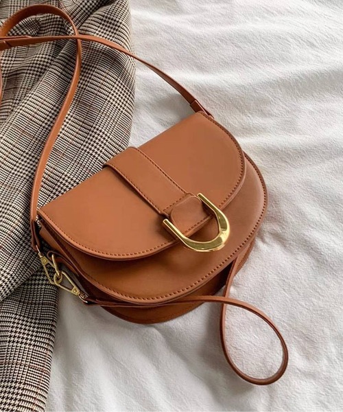 pumpkin port(パンプキンポート)の「2WAY ゴールドD管 ショルダーBAG(ショルダーバッグ・レディース・キャメル/ホワイト/ブラック・FREE)」の3枚目の写真