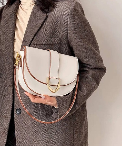 pumpkin port(パンプキンポート)の「2WAY ゴールドD管 ショルダーBAG(ショルダーバッグ・レディース・キャメル/ホワイト/ブラック・FREE)」の13枚目の写真