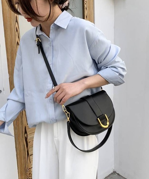 pumpkin port(パンプキンポート)の「2WAY ゴールドD管 ショルダーBAG(ショルダーバッグ・レディース・キャメル/ホワイト/ブラック・FREE)」の14枚目の写真