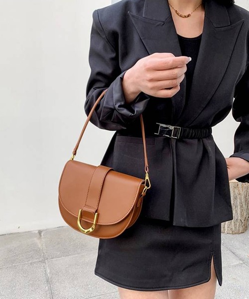 pumpkin port(パンプキンポート)の「2WAY ゴールドD管 ショルダーBAG(ショルダーバッグ・レディース・キャメル/ホワイト/ブラック・FREE)」の17枚目の写真