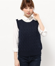 【Chez toi】ケーブルバイカラーベスト