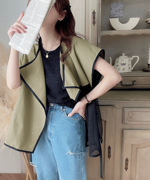 Java(ジャバ)の「《JaVa ジャバコラボ》1枚で七変化!マルチウェイ異素材ドッキングベスト(ベスト・レディース・ネイビー/カーキ/ブラック・X-LARGE/MEDIUM/LARGE)」の21枚目の写真