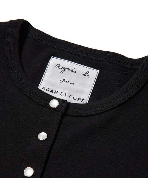 agnes b.（アニエスベー）の「【agnes b. pour ADAM ET ROPE'】RIB CD PRESSIONS（カーディガン/ボレロ・レディース・ブラック/オフホワイト・S）」の14枚目の写真
