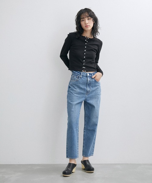 agnes b.（アニエスベー）の「【agnes b. pour ADAM ET ROPE'】RIB CD PRESSIONS（カーディガン/ボレロ・レディース・ブラック/オフホワイト・S）」の20枚目の写真