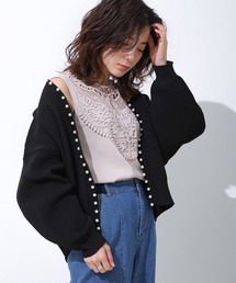 Bou Jeloud | パール付ドルマンニットカーディガン(カーディガン/ボレロ)