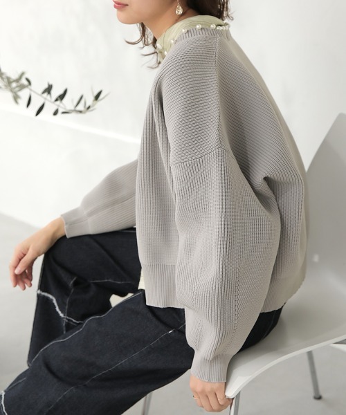 Bou Jeloud（ブージュルード）の「パール付ドルマンニットカーディガン