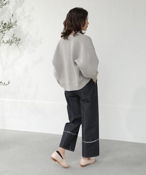 Bou Jeloud（ブージュルード）の「パール付ドルマンニットカーディガン（カーディガン/ボレロ・レディース・ライトグレー/ライトブルー/ブラック・FREE）」の17枚目の写真