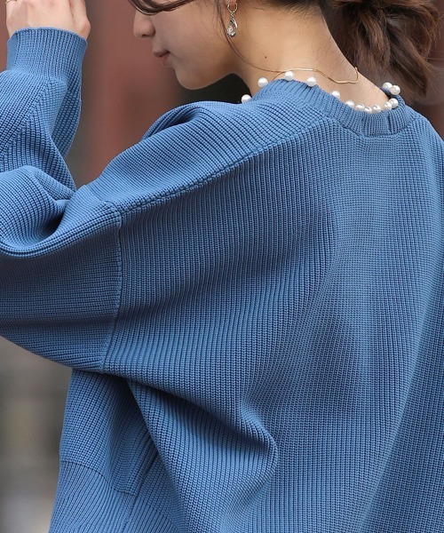 Bou Jeloud（ブージュルード）の「パール付ドルマンニットカーディガン（カーディガン/ボレロ・レディース・ライトグレー/ライトブルー/ブラック・FREE）」の11枚目の写真