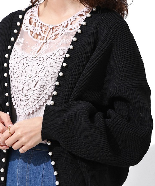 Bou Jeloud（ブージュルード）の「パール付ドルマンニットカーディガン（カーディガン/ボレロ・レディース・ライトグレー/ライトブルー/ブラック・FREE）」の22枚目の写真