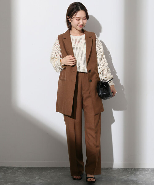 SLOBE IENA リネン混ストレートパンツ　38 SLOBE IENA リネン混ストレートパンツ 38