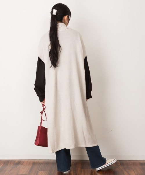 atONE(アットワン)の「atONE ハイネックロングベスト(ベスト・レディース・ブラック/モカ/ライトグレー・M-L/4L~5L/LL~3L)」の12枚目の写真