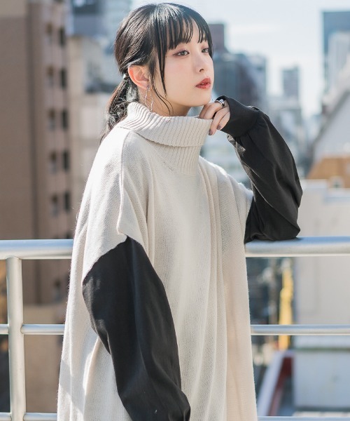 atONE(アットワン)の「atONE ハイネックロングベスト(ベスト・レディース・ブラック/モカ/ライトグレー・M-L/4L~5L/LL~3L)」の17枚目の写真