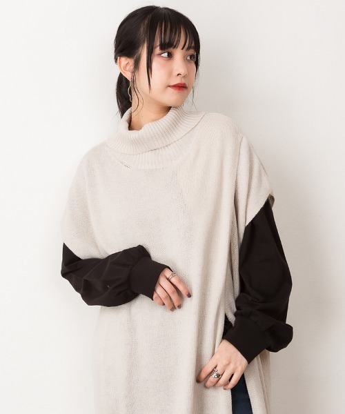 atONE(アットワン)の「atONE ハイネックロングベスト(ベスト・レディース・ブラック/モカ/ライトグレー・M-L/4L~5L/LL~3L)」の16枚目の写真