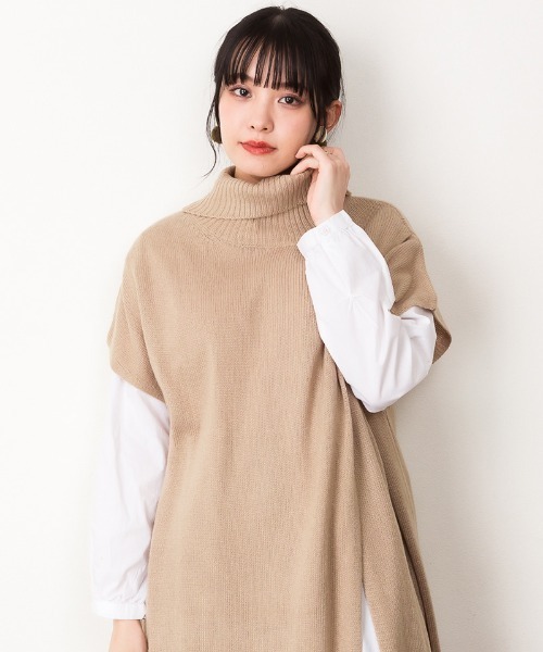 atONE(アットワン)の「atONE ハイネックロングベスト(ベスト・レディース・ブラック/モカ/ライトグレー・M-L/4L~5L/LL~3L)」の11枚目の写真