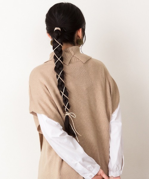 atONE(アットワン)の「atONE ハイネックロングベスト(ベスト・レディース・ブラック/モカ/ライトグレー・M-L/4L~5L/LL~3L)」の9枚目の写真