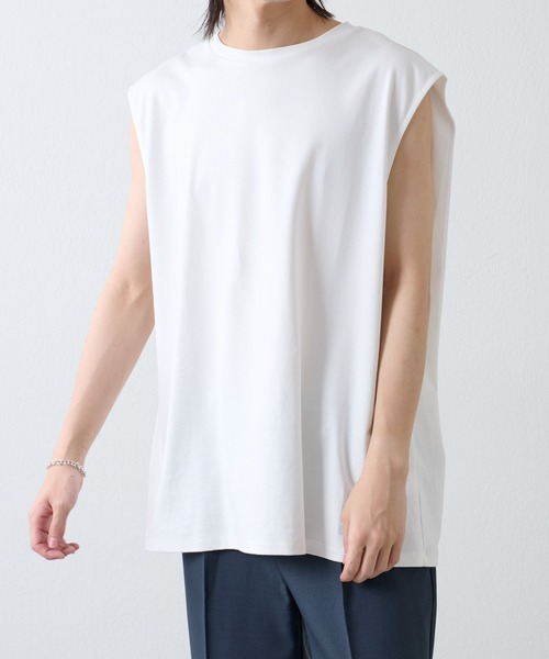 COLONY 2139（コロニートゥーワンスリーナイン）の「スマート半袖変形ノースリーブ（タンクトップ・メンズ・ホワイト/ブラック・MEDIUM/LARGE）」の11枚目の写真