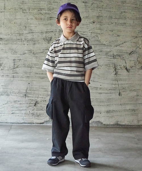 PAIRMANON STREET（ペアマノンストリート）の「【PAIRMANON STREET】ユニセックスワイドシルエットポケット付きカーゴパンツ（その他パンツ・キッズ・パープル/ブラック/ベージュ/カーキ・160/110/120/140/90/100/130/150）」の6枚目の写真