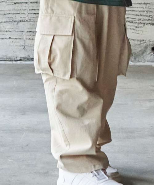PAIRMANON STREET（ペアマノンストリート）の「【PAIRMANON STREET】ユニセックスワイドシルエットポケット付きカーゴパンツ（その他パンツ・キッズ・パープル/ブラック/ベージュ/カーキ・160/110/120/140/90/100/130/150）」の7枚目の写真