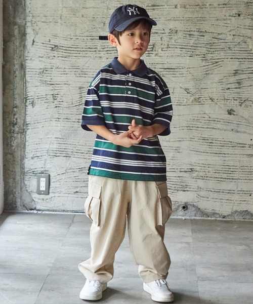 PAIRMANON STREET（ペアマノンストリート）の「【PAIRMANON STREET】ユニセックスワイドシルエットポケット付きカーゴパンツ（その他パンツ・キッズ・パープル/ブラック/ベージュ/カーキ・160/110/120/140/90/100/130/150）」の8枚目の写真