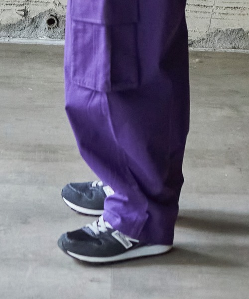 PAIRMANON STREET（ペアマノンストリート）の「【PAIRMANON STREET】ユニセックスワイドシルエットポケット付きカーゴパンツ（その他パンツ・キッズ・パープル/ブラック/ベージュ/カーキ・160/110/120/140/90/100/130/150）」の9枚目の写真