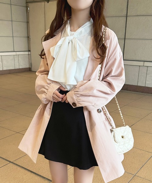 apres jour（アプレジュール）の「ショートティアードトレンチコート【ZOZOTOWN限定アイテム】（トレンチコート・レディース・ライトベージュ/ピンクベージュ/ブラック/アイボリー・フリー/X-LARGE）」の4枚目の写真