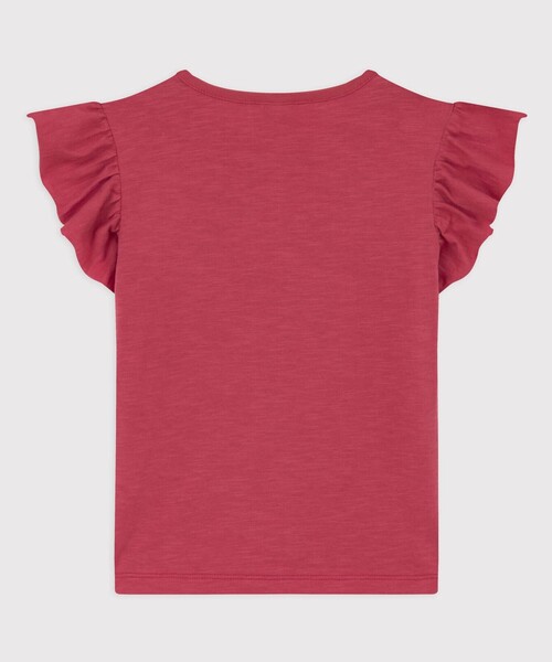 PETIT BATEAU(プチバトー)の「スラブジャージ半袖Tシャツ(Tシャツ/カットソー・キッズ・ピンク/オフホワイト・6YEAR/8YEAR/10YEAR/12YEAR)」の7枚目の写真