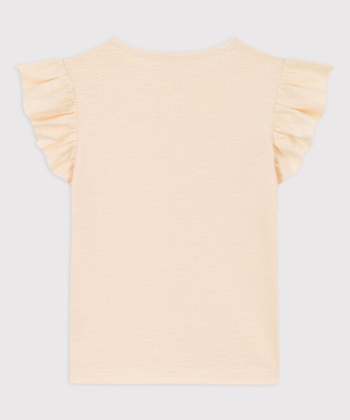 PETIT BATEAU(プチバトー)の「スラブジャージ半袖Tシャツ(Tシャツ/カットソー・キッズ・ピンク/オフホワイト・6YEAR/8YEAR/10YEAR/12YEAR)」の9枚目の写真