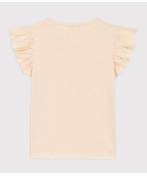 PETIT BATEAU(プチバトー)の「スラブジャージ半袖Tシャツ(Tシャツ/カットソー・キッズ・ピンク/オフホワイト・6YEAR/8YEAR/10YEAR/12YEAR)」の5枚目の写真