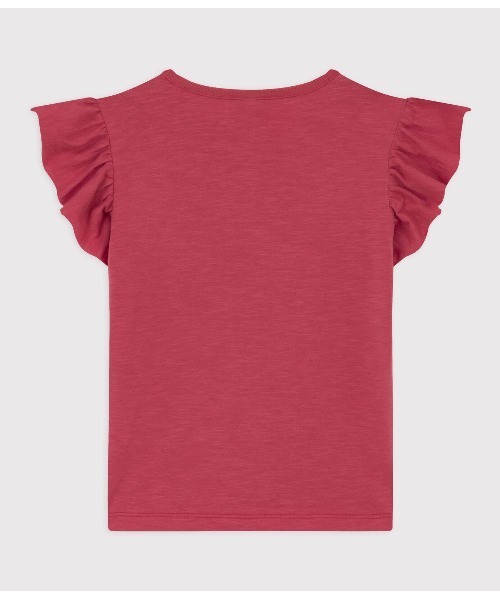 PETIT BATEAU(プチバトー)の「スラブジャージ半袖Tシャツ(Tシャツ/カットソー・キッズ・ピンク/オフホワイト・6YEAR/8YEAR/10YEAR/12YEAR)」の4枚目の写真