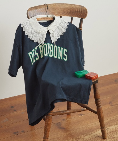 CHILD WOMAN（チャイルドウーマン）の「☆オーガニックリサイクル天竺ロゴTシャツ（Tシャツ/カットソー・レディース・アイボリー/オレンジ/サックスブルー/ネイビー/カーキ・FREE）」の3枚目の写真