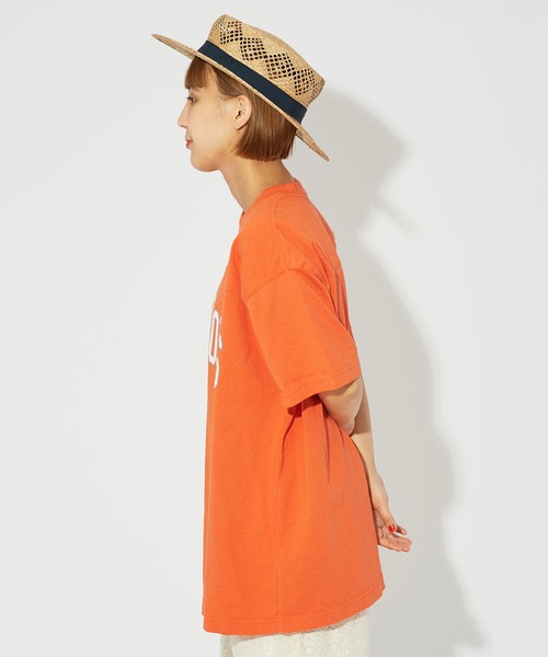 CHILD WOMAN（チャイルドウーマン）の「☆オーガニックリサイクル天竺ロゴTシャツ（Tシャツ/カットソー・レディース・アイボリー/オレンジ/サックスブルー/ネイビー/カーキ・FREE）」の8枚目の写真