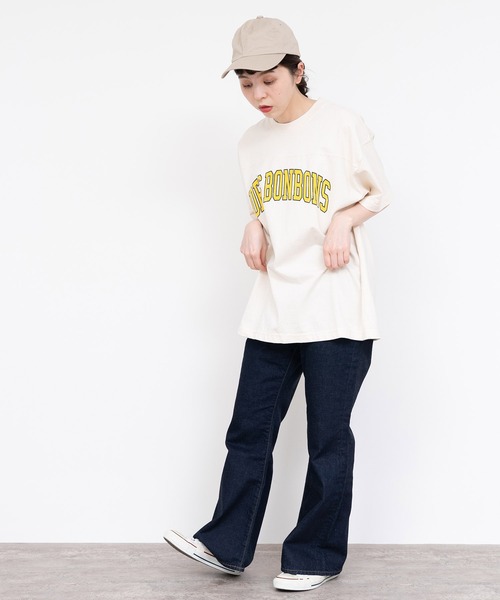 CHILD WOMAN（チャイルドウーマン）の「☆オーガニックリサイクル天竺ロゴTシャツ（Tシャツ/カットソー・レディース・アイボリー/オレンジ/サックスブルー/ネイビー/カーキ・FREE）」の22枚目の写真