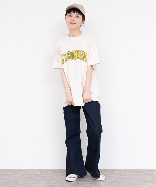 CHILD WOMAN（チャイルドウーマン）の「☆オーガニックリサイクル天竺ロゴTシャツ（Tシャツ/カットソー・レディース・アイボリー/オレンジ/サックスブルー/ネイビー/カーキ・FREE）」の21枚目の写真