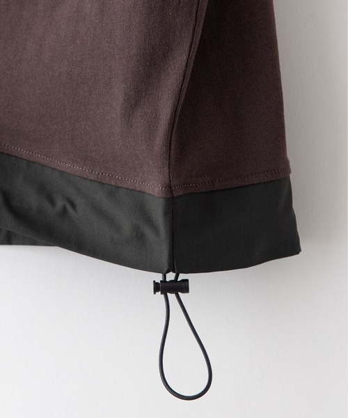 OUTDOOR PRODUCTS APPAREL(アウトドアプロダクツアパレル)の「USAコットン 布帛切り替えTシャツ 裾ドローコード ビッグシルエット レイヤード風(Tシャツ/カットソー・メンズ・ブラック/カーキ/ホワイト/ブラウン・MEDIUM/LARGE/X-LARGE)」の5枚目の写真