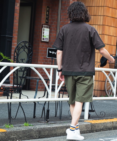 OUTDOOR PRODUCTS APPAREL(アウトドアプロダクツアパレル)の「USAコットン 布帛切り替えTシャツ 裾ドローコード ビッグシルエット レイヤード風(Tシャツ/カットソー・メンズ・ブラック/カーキ/ホワイト/ブラウン・MEDIUM/LARGE/X-LARGE)」の16枚目の写真