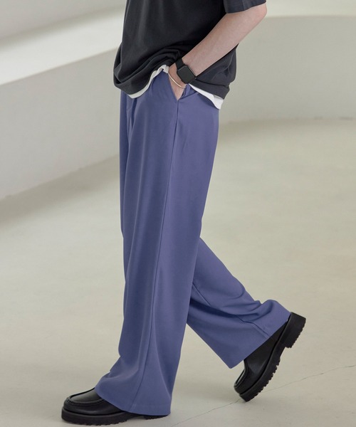 綾トロミ タックスリムストレートスラックス（スラックス）｜MONO-MART