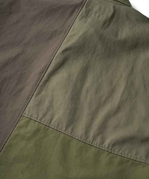FDMTL（ファンダメンタル）の「FDMTL/ファンダメンタル PATCHWORK S/S SHIRT RINSE パッチワークシャツ（シャツ/ブラウス・メンズ・カーキ・2/4/3）」の7枚目の写真