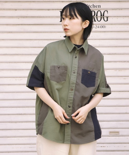 FDMTL（ファンダメンタル）の「FDMTL/ファンダメンタル PATCHWORK S/S SHIRT RINSE パッチワークシャツ（シャツ/ブラウス・メンズ・カーキ・2/4/3）」の17枚目の写真